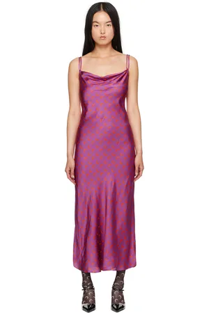 Marine Serre Purple All Over Moon Slip Dress