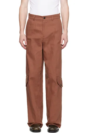 DRIES VAN NOTEN Brown Wide Leg Cargo Pants