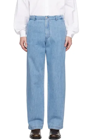 DRIES VAN NOTEN Blue Straight-Leg Jeans