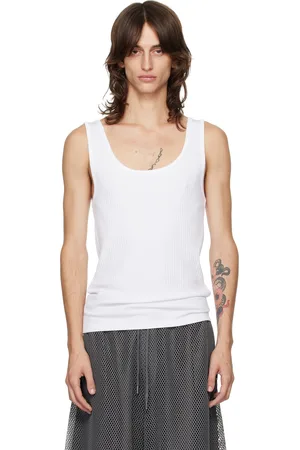 DRIES VAN NOTEN White Ribbed Tank Top
