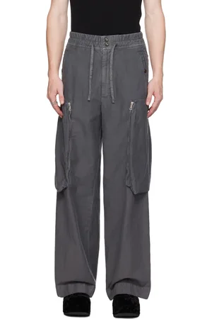 DRIES VAN NOTEN Gray Drawstring Cargo Pants