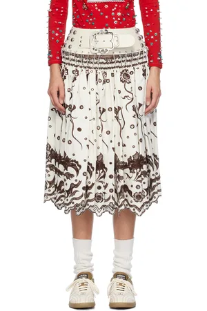 Chopova Lowena White Alma Knee Carabiner Midi Skirt