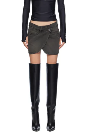 COPERNI Gray Wrap Denim Miniskirt