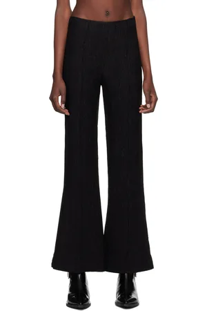 Ganni Black Stretch Flared Trousers