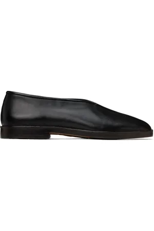 LEMAIRE Black Flat Piped Slippers