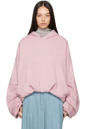 DRIES VAN NOTEN Pink Draped Hoodie