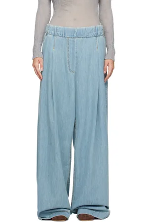 DRIES VAN NOTEN Blue Wide-Leg Jeans