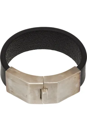 PARTS OF FOUR Silver & Black Narrow Box Lock Bracelet