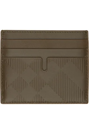 Burberry Brown Tall Embossed Check Card Holder