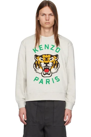 Kenzo Gray Paris Lucky Tiger Sweatshirt