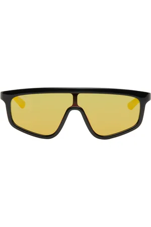 Gucci Black & Yellow Shield Sunglasses
