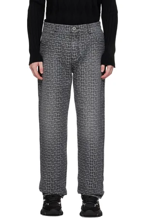 Balmain Black Monogram Jacquard Jeans