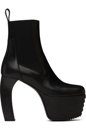 Rick Owens Black Porterville Beatle Banana Boots