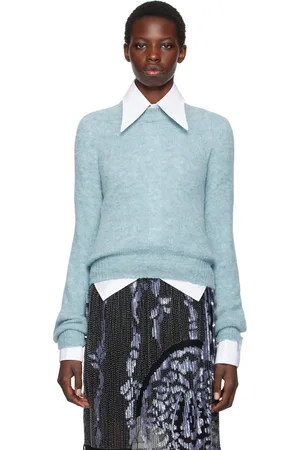 DRIES VAN NOTEN Blue Alpaca Wool Sweater