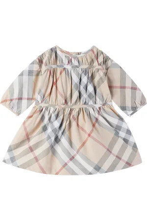 Burberry Baby Beige Check Cotton Dress