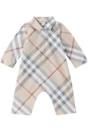 Burberry Baby Beige Check Jumpsuit