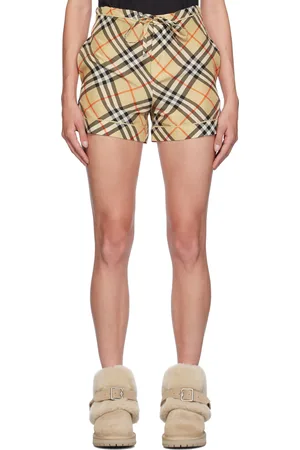 Burberry Brown Vintage Check Silk Shorts