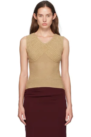 Isa Boulder Beige Sweetheart V-Neck Tank Top