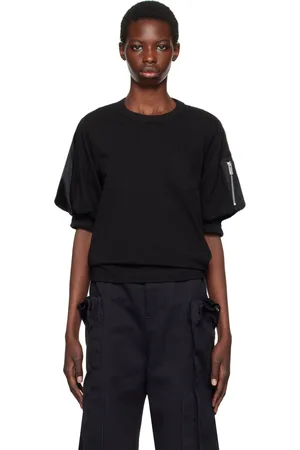SACAI Black Paneled T-Shirt