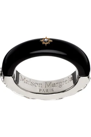 Maison Margiela Silver & Black Enamel Ring