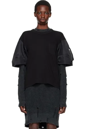 SACAI Black Paneled T-Shirt