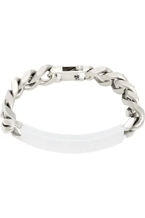 Maison Margiela Silver & White ID Tag Bracelet
