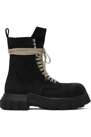 Rick Owens Black Porterville Mega Tractor Boots