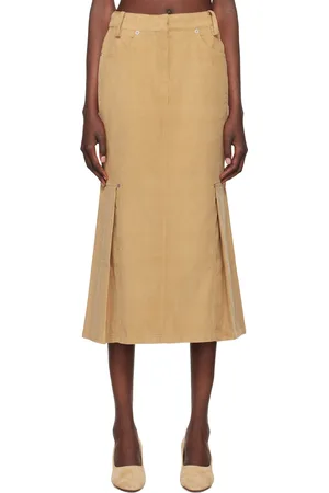 Kijun Tan Tucked Midi Skirt