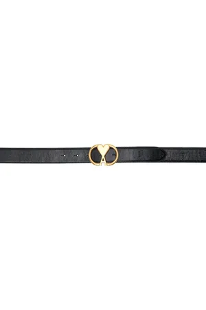 Ami Black Ami de Cœur Oval Buckle Belt
