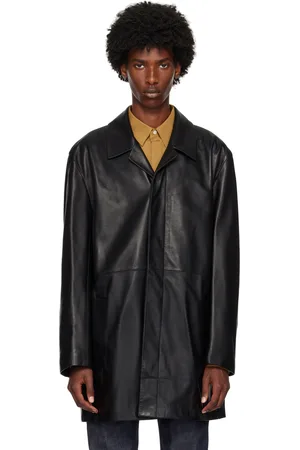 Calvin Klein Black Long Leather Jacket