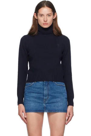 Ami Navy Cashmere Ami de Cœur Turtleneck