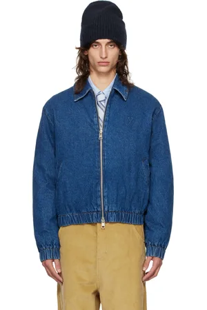 Ami Blue Ami De Cœur Zipped Denim Jacket