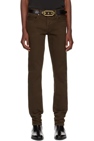 Tom Ford Brown Stay Press Twill Slim Fit Jeans