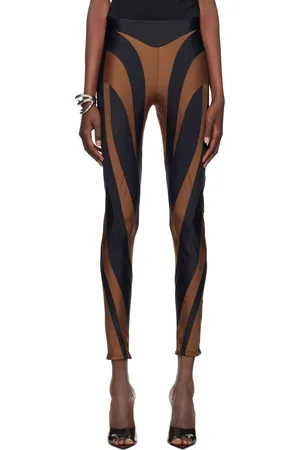 MUGLER Brown & Black Spiral Leggings