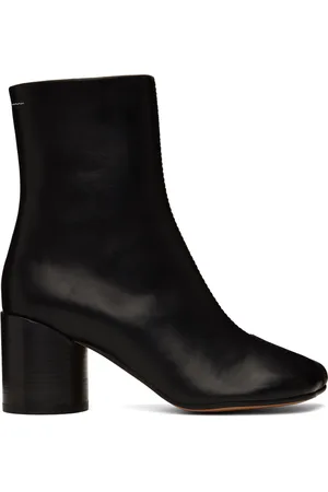 Maison Margiela Black Stitch-Out Leather Ankle Boots