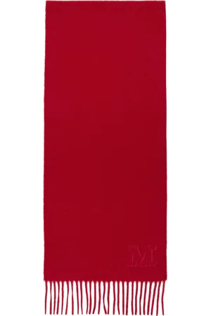 Max Mara Red Cashmere Embroidery Stole Scarf