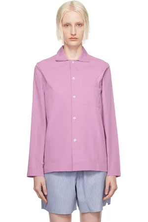 Tekla Purple Long Sleeve Pyjama Shirt
