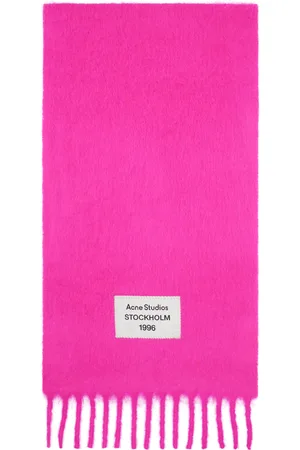 Acne Studios Pink Fringe Alpaca Scarf