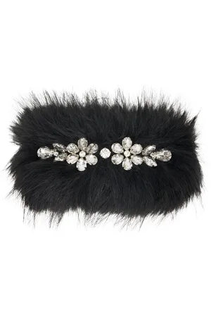 Simone Rocha Black Furry Crystal Hair Clip