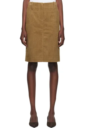 Nothing Written Beige H-Line Midi Skirt