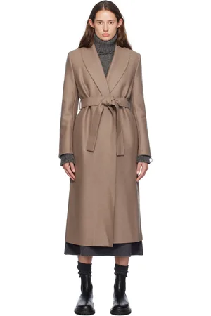 Harris Wharf London Taupe Shawl Collar Coat