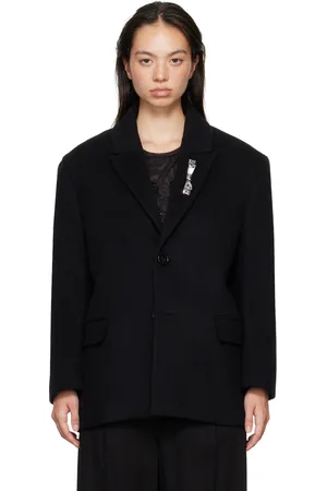 BLUMARINE Black Bijoux Pin Blazer
