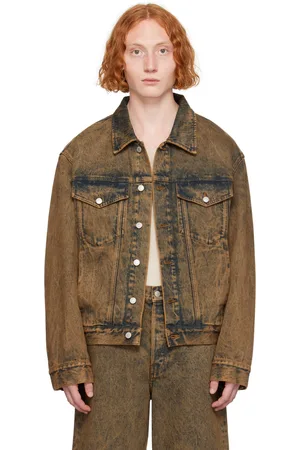 DRIES VAN NOTEN Beige Garment-Dyed Denim Jacket