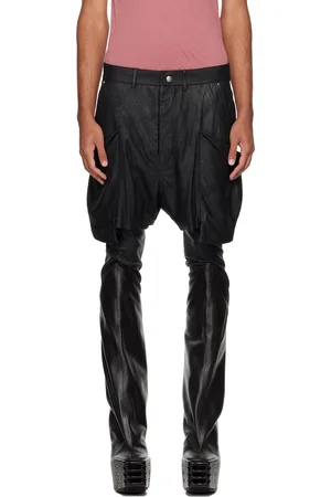 Rick Owens Black Porterville Stefan Cargo Shorts