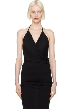 Rick Owens Black Porterville Draped Tank Top
