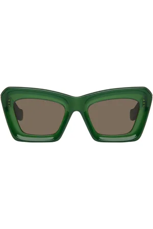 Loewe Green Beveled Cateye Sunglasses