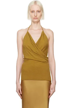 Rick Owens Tan Porterville Draped Tank Top
