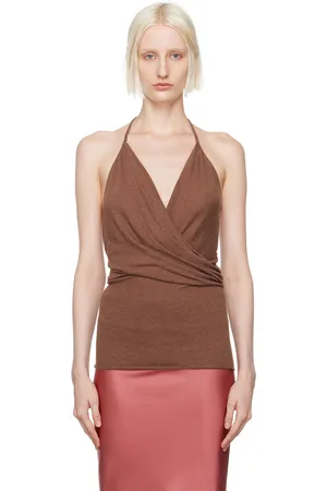 Rick Owens Brown Porterville Draped Tank Top