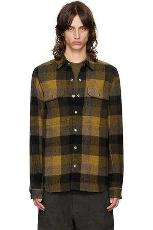 Rick Owens Tan Porterville Check Shirt