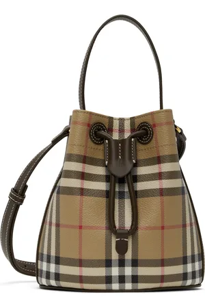 Burberry Beige Mini Check Bucket Bag